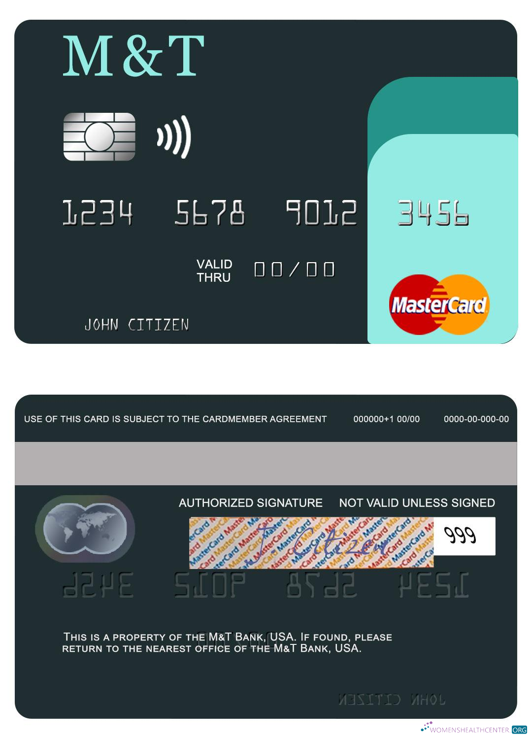 Download USA M&T Bank mastercard Photoshop template
